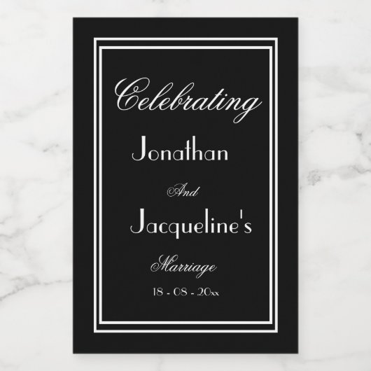 B & Wのミニワパーソナライズされたイ結婚ンボトルラベル ワインラベル (シングルラベル)