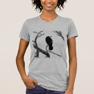 B&Wの冬のワタリガラスエドガー・アラン・ポー Tシャツ