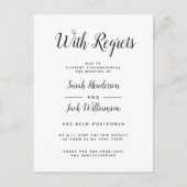 B&Wの発表を後悔し結婚て延期 インビテーションポストカード (正面)