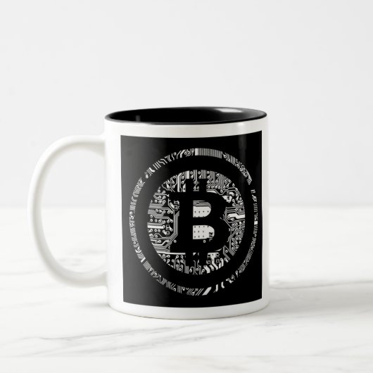 B&WのBitcoinの詳細 ツートーンマグカップ (左)