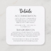 B&Wはっきりしたワイルドフラワー結婚ズ詳細 エンクロージャーカード (正面)