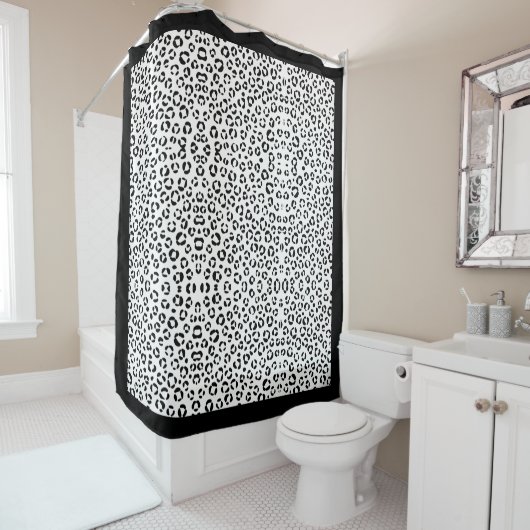 B&Wアニマルプリントシェルパブランケット シャワーカーテン (インサイチュ)