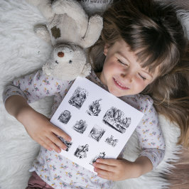 B&Wイラストアリスワンダーランドでの冒険 シール