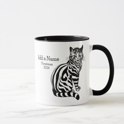 B&Wイラストレーション&文字2 ・ Louis Wain ・ Mug マグカップ (右)