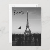 B&Wエッフェルタワー ポストカード (正面/裏面)