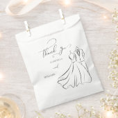 B&Wエレガント Tux & Dress Thank You 結婚's フェイバーバッグ (クリップ留めされた状態)