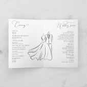 B&Wエレガント Tux & Dress Thank You 結婚's プログラム (内部)