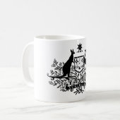 B/Wオーストラリアの紋章付き外衣 コーヒーマグカップ (正面左)