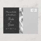 B&Wオートバイフォトセーブ・ザ・デート案内 案内ポストカード (裏面)