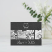 B&Wオートバイフォトセーブ・ザ・デート案内 案内ポストカード (スタンド正面)