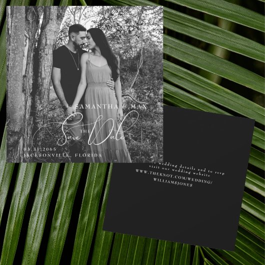 B/Wカップル写真スクエア日付を保存 セーブザデート