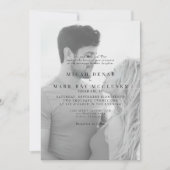 B/Wカップル写真結婚の 招待状 (正面)