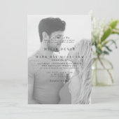 B/Wカップル写真結婚の 招待状 (スタンド正面)