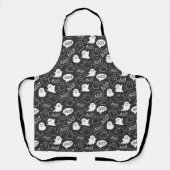 B&Wキュートドールハロウィーンパターン エプロン (正面)