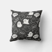 B&Wキュートドールハロウィーンパターン クッション (裏面)