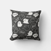 B&Wキュートドールハロウィーンパターン クッション (正面)