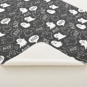 B&Wキュートドールハロウィーンパターン シェルパブランケット (3/4)