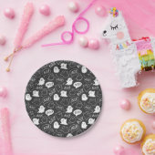 B&Wキュートドールハロウィーンパターン ペーパープレート (パーティー)