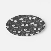 B&Wキュートドールハロウィーンパターン ペーパープレート (アングル)