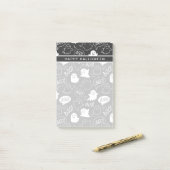 B&Wキュートドールハロウィーンパターン ポストイット (デスク上)