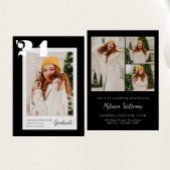 B&Wクラスはっきりした2024モダンの4枚の写真の卒業 招待状