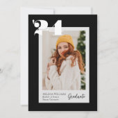 B&Wクラスはっきりした2024モダンの4枚の写真の卒業 招待状 (正面)