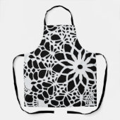 B & Wクロシェフェイクットパターン エプロン (正面)