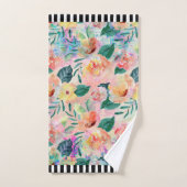 B&Wコーラルストライプのフローラバスタオルセット バスタオルセット (ハンドタオル)