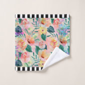 B&Wコーラルストライプのフローラバスタオルセット バスタオルセット (ウォッシュタオル)