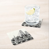 B&Wサンフランシスコカリフォルニア スクエアペーパーコースター (インサイチュ)