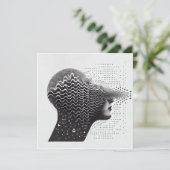 B&Wシュールレアル光学錯覚ウーマン顔カード (スタンド正面)