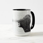 B&Wシュールレアル光学錯覚ウーマン顔カード マグカップ (正面右)