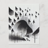 B&Wシュール光学錯覚抽象芸術フォレストカード ポストカード (正面)