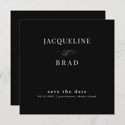 B/Wスクエアチノイスリーウェディング日付IIを保存 (正面/裏面)