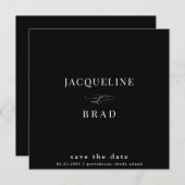 B/Wスクエアチノワジェリーウェディング日付を保存 (正面/裏面)