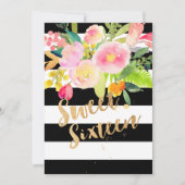 B+Wストライプ、甘い16、水彩春花 招待状 (正面)