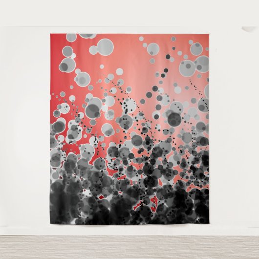 B&Wスポッテッド2赤 – タペストリー (正面)