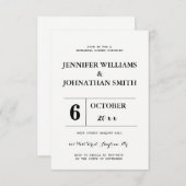 B&Wタイポグラフィリハーサルディナー招待状 招待状 (正面/裏面)