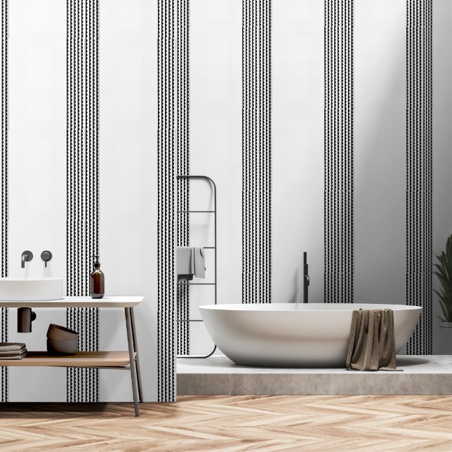 B & Wテクスチャビニールの皮とスティック壁紙 壁紙 (浴室)