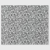 B&Wドードクリスマスツリーラッピング紙 ラッピングペーパー (フラット)