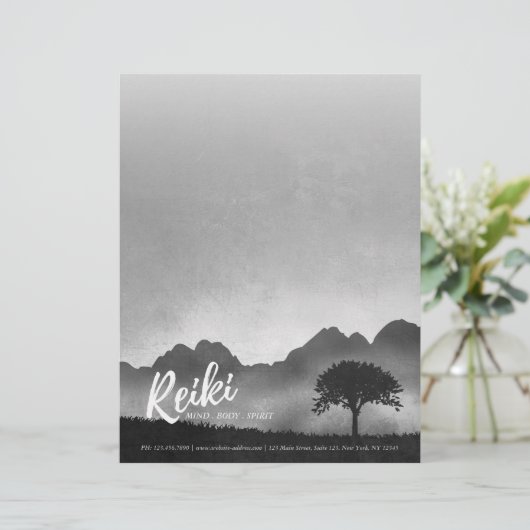 B&Wナチュラル霊気マスターヨガメディエーションインストラクター レターヘッド (スタンド正面)