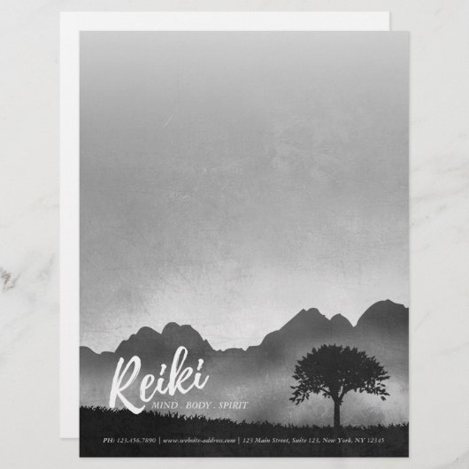 B&Wナチュラル霊気マスターヨガメディエーションインストラクター レターヘッド (正面/裏面)