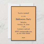 B/Wハロウィーンシルエットボーイガールシッティング招待状 シーズンカード (裏面)