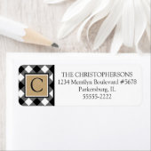 B&Wバッファローチェックプレイドアンドクラフト紙モノグラム ラベル (インサイチュ)