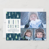 B&Wバッファローチェック金ゴールドブラウンメリークリスマスホリド シーズンカード (正面)