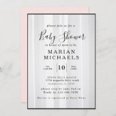 B&Wパーソナライズされたベビーシャワーのロマンス 招待状 (正面/裏面)