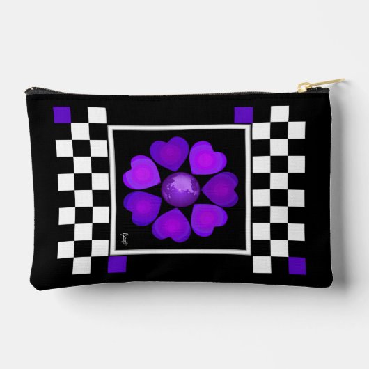 B&Wパープルハートの打ち付け アクセサリーポーチ (裏面)