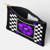 B&Wパープルハートの打ち付け アクセサリーポーチ (見開き)