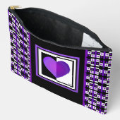 B&Wパープルハートの打ち付け アクセサリーポーチ (見開き)