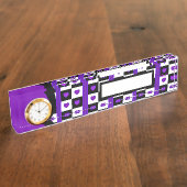 B&Wパープルハートの打ち付け デスクネームプレート (側面)